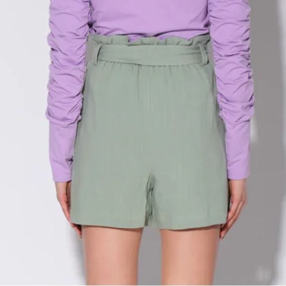 Walter Baker High Waist GreenLinen Shorts Size XL NWT - Picture 2 of 5